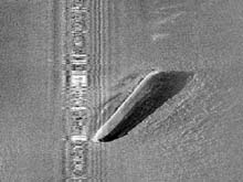 side scan sonar image of the D.R. Hanna