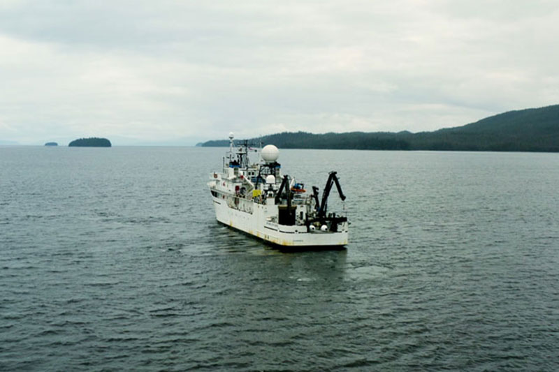 NOAA Ship Okeanos Explorer at sea in Alaska.