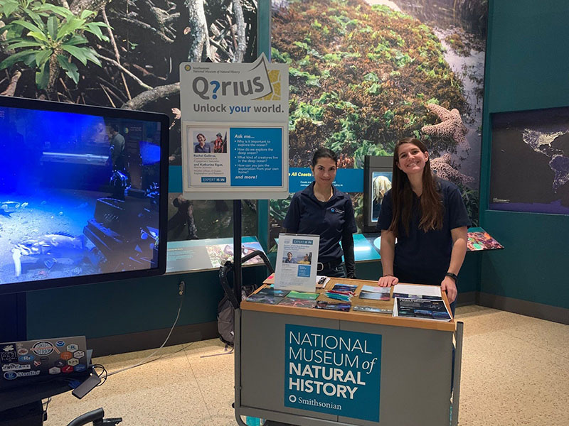 During pre-pandemic times, NOAA Ocean Exploration staff members regularly participated in public outreach events, like this one at the Smithsonian National Museum of Natural History. During the pandemic, such events largely moved online, expanding accessibility and reach.