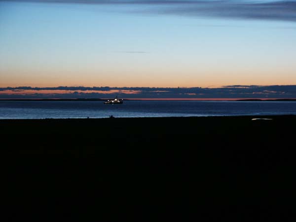 sunset and the Louis St. Laurent