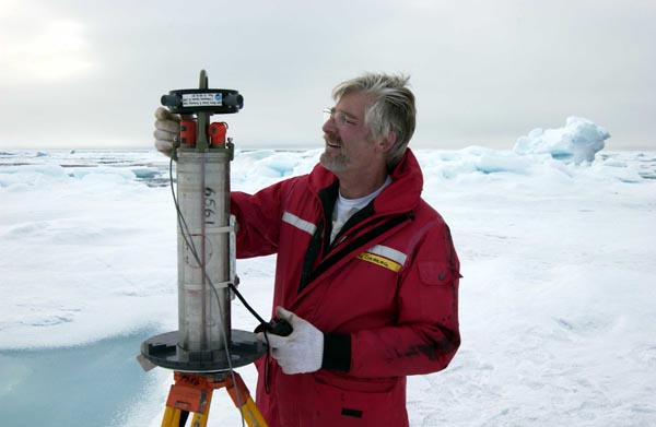 Doug Sielberg calibrating an instrument for a mooring deployment