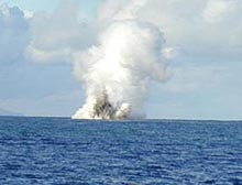 Shallow submarine eruption at Kavachi Seamount