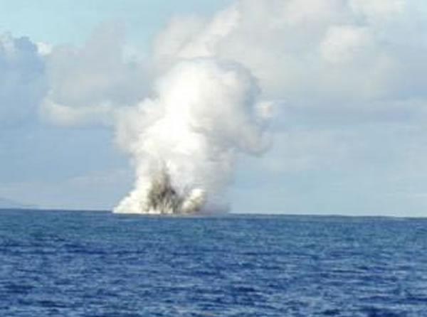Shallow submarine eruption at Kavachi Seamount