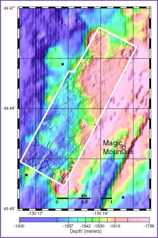 High resolution bathymetry of ABE's first 2 dives over Explorer Ridge