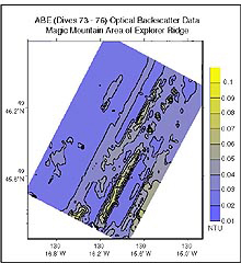 Map of particle intensity in the Magic Mountain region