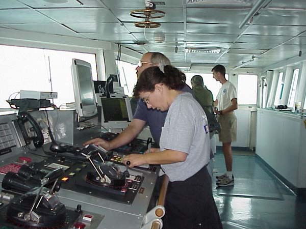 Updating navigation software on the NOAA Ship Ron Brown.