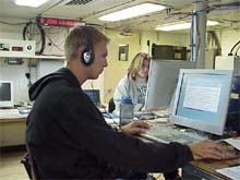 Kyle and Tammie working on editing during their 4 hour watch.