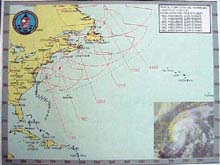 A forecast chart of Hurricane Gustav.