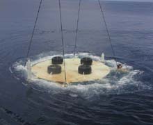 platform in water with diver