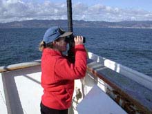 Jan Roletto looks for seabirds and marine mammals