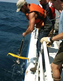 Deployment of the sonar fish