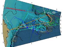 Map of the Arctic Ocean north of Alaska