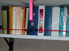 Books are tied with rope in anticipation of rough seas.