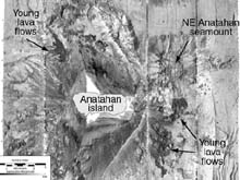 Map of MR1 sidescan sonar imagery around Anatahan island