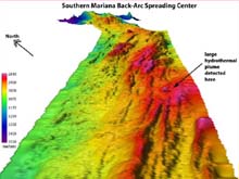 Three-dimensional view of southern Mariana back-arc spreading center