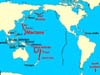 Distribution of active marine volcanic arcs