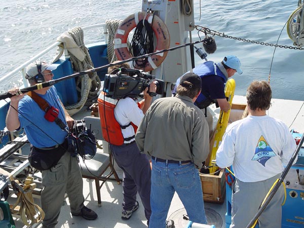 The Science Channel filming the Portland expedition