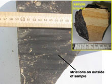 Rock obtained along the steep southeastern slope of the Cape Fear Diapir. Rock obtained along the steep southeastern slope of the Cape Fear Diapir.