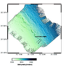 Seabeam survey of the northeastern flank (side) of the Blake Ridge