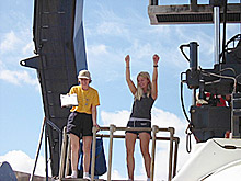 Standing on Alvin catwalk after dive on the Blake Ridge Diapir