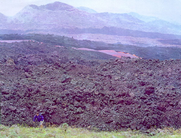 Sampling lava flows on land is far more straightforward.