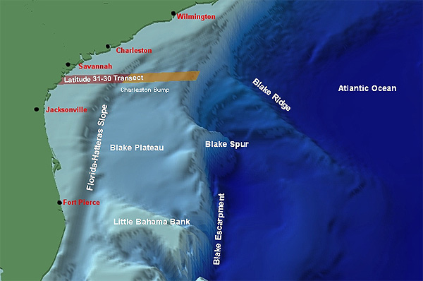 map of location of extuaries to the abyss expedition