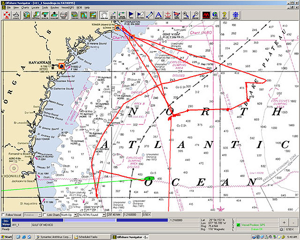 ship track of R/V Seward Johnson during the Estuaries to the Abyss expedition