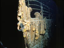 Bow view of the Titanic