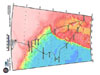 Bathymetric map showing the station locations and cruise track of the USCGC Healy during the Hidden Ocean expedition.