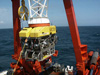 The VICTOR ROV (Remotely Operated Vehicle), (Ifremer, France) being deployed from the R/V POLARSTERN.