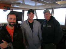 Ship's crew, l. to r.: Aric Anderson, Dan Timm, Eric Bergendahl. Not pictured: Stuart Moreaux