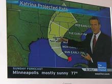 Ship and science crew have been paying close attention to weather updates about Katrina's strengthening power and expected landfall.
