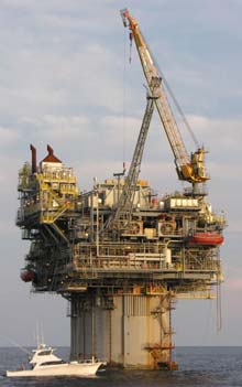 Oil rigs of various types ringing the Gulf have been a common sight for the past two days. Oil rigs of various types ringing the Gulf have been a common sight for the past two days.