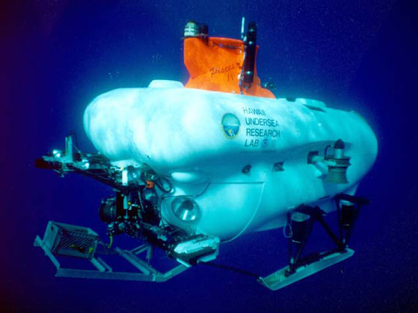 Pisces 4 submarine, viewed from underwater.