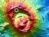 Map view of Brothers submarine volcano. The NZASRoF 2005 Pisces V dives are indicated in the northwest caldera area.