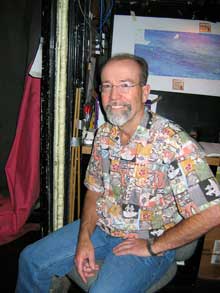 Ken Macdonald in the JASON control van aboard R/V Thompson, Dec 2005. 