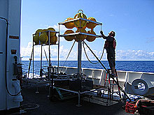 Bruce Cowden works on elevator floats