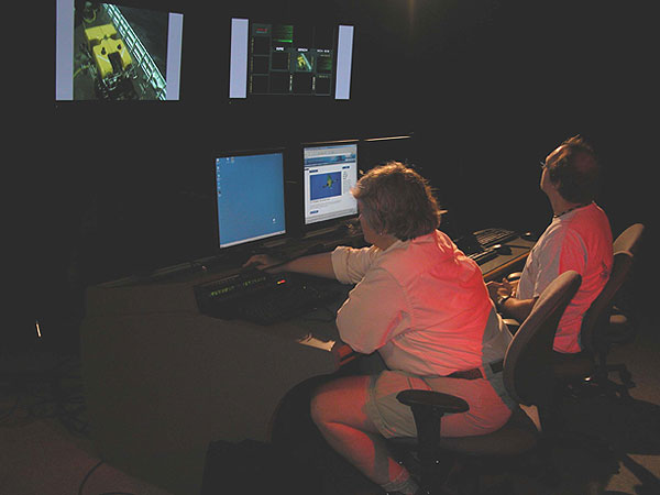 Kelley at University of Washington's Science Control Center