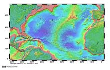 Relative positions of the long New England seamount chain