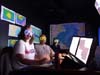 Kate Buckman, Peter Auster, and Susan Mills on watch in the control van.