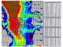 Potential oceanographic lines developed for pack ice sampling.