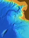 This image shows Davidson Seamount in relation to Monterey Bay and the California coast.