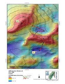 Map of two peaks on the NE end of Davidson Seamount that we explored.