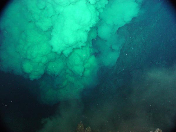 Eruptive activity at Brimstone Pit erupting during the SROF expedition in 2004.