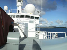 Panorama view from the R/V Melville bow.