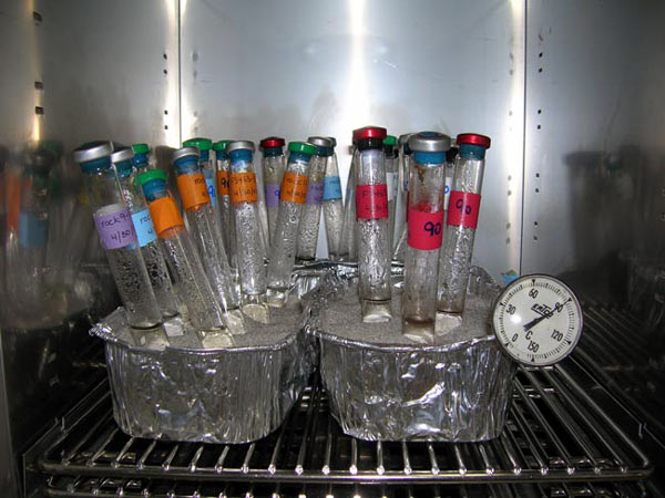 A handful of the more than 400 tubes of growth media cultured to try to mimic the diverse hydrothermal vent environments.