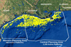Map of the northern Gulf of Mexico showing the nearly 4,000 active oil and gas platforms.