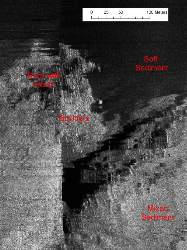 Klein 3000 digital dual frequency side scan sonar used for the mapping surveys.