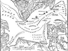 Map of the event of the Battle of Hampton Roads.