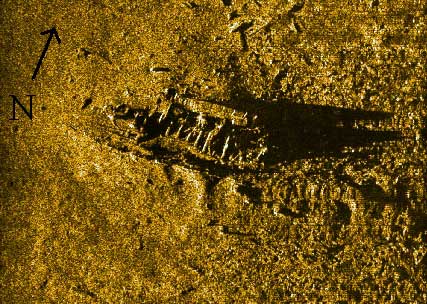 Composite sonar image of the USS Cumberland